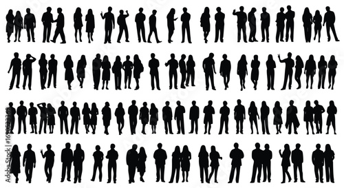 Engaging silhouette collection of diverse people standing and walking for your next project or visual needs