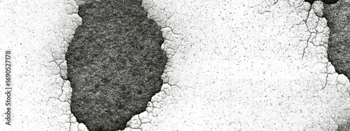 Messy watercolor ink stains with raw blot texture on white