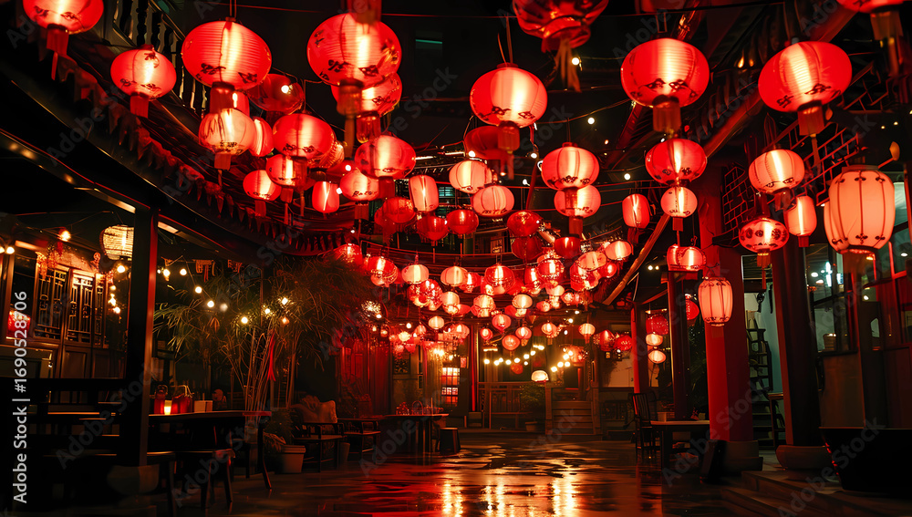 Obraz premium A big red square decorated