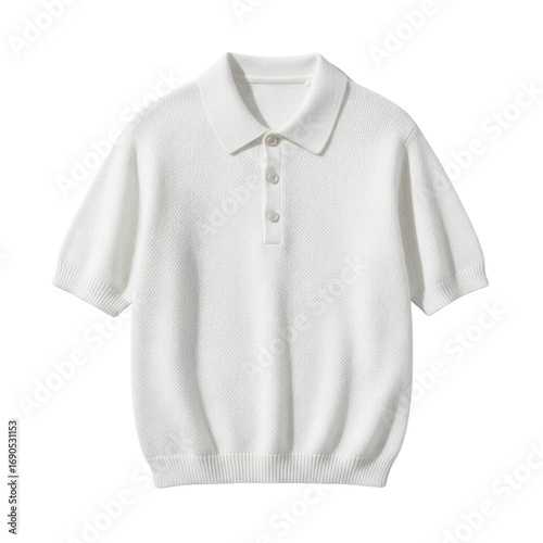 Obraz na plátně White knit short sleeve polo shirt mockup