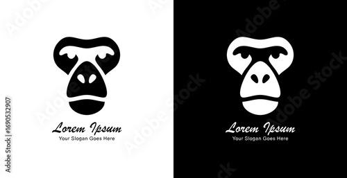 Monkey face logo design using modern style