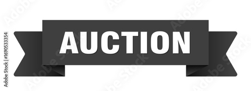 auction ribbon isolated on transparent background. auction ribbon