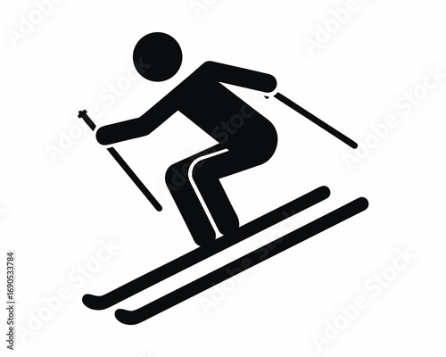 Winter Skiing silhouette Vector illustration design