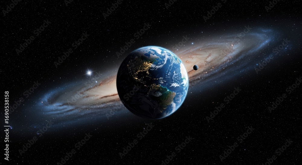 Fototapeta premium Earth our home planet in the vastness of the galaxy