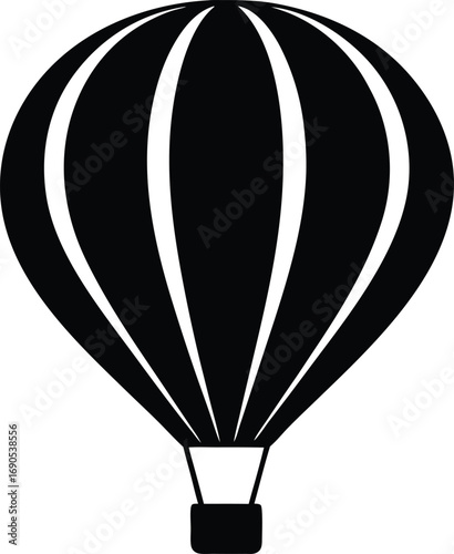 hot air balloon silhouette vector illustration