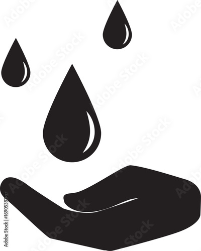 Hand Catching Water Drops for Conservation