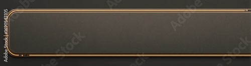 A rectangular, dark brown panel with rounded corners, framed in a thin gold border, all against a deeper brown background