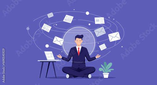 Cultivating Peak Performance: Focused Professional Achieving Clarity and Calm Through Workplace Mindfulness