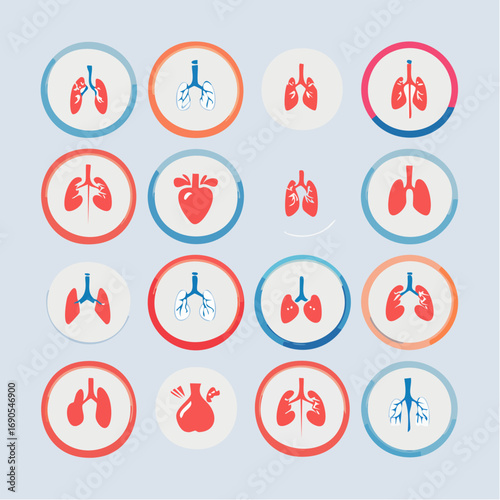 Minimal Flat Icon Pack – Cardiovascular First Aid and Hospital Care