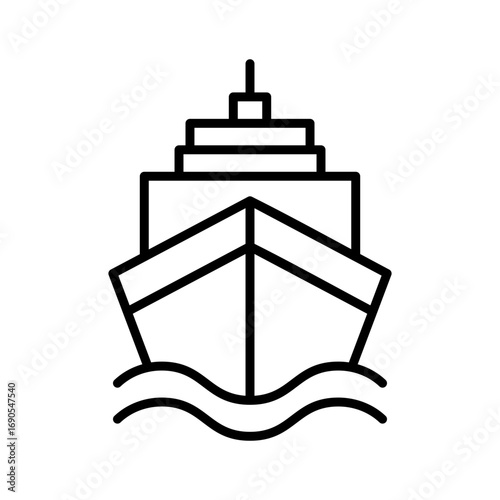 Ship Icon Vector Illustration Line Version