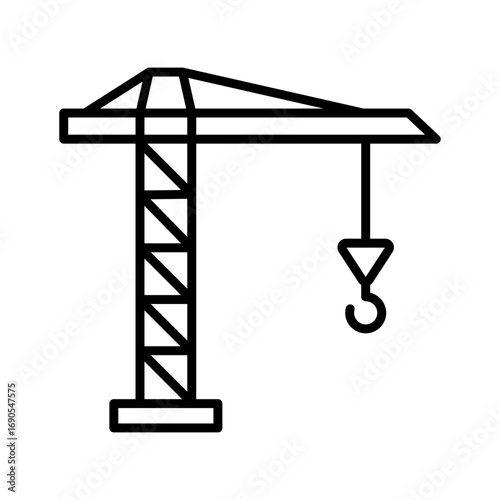 Crane Icon Vector Illustration Line Version