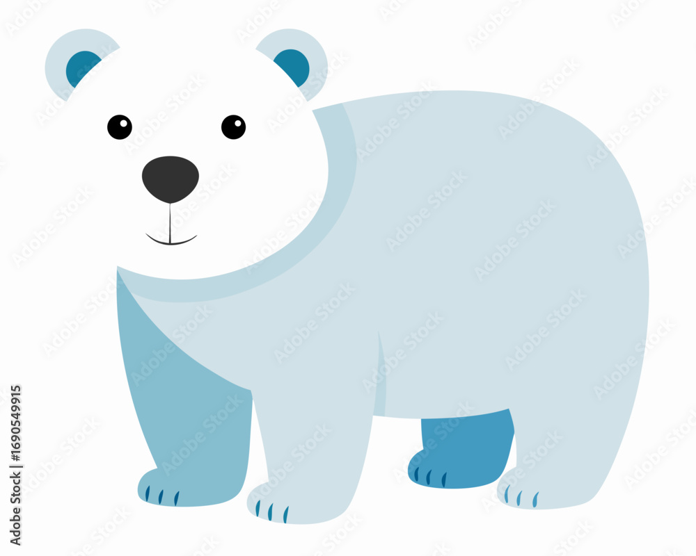 Obraz premium Polar Bear Flat Vector illustration design