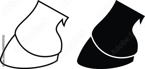 horse hoof icon set design in trendy style . horseshoe isolated on white background. illustration of a pair of boots