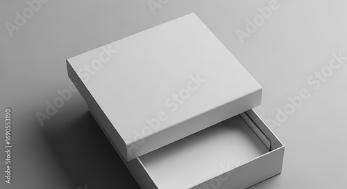 White Box Open, Empty Interior, Minimalist Design.