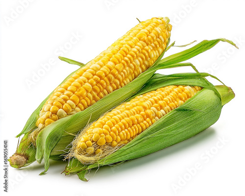 Wallpaper Mural Fresh Corn Kernels in Green Husks, Isolated Studio Shot. Torontodigital.ca