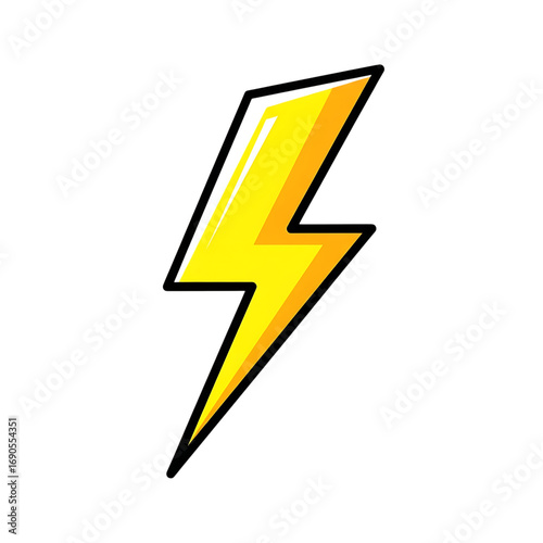 Yellow lightning bolt with black outline isolated on transparent background, energy symbol Free Download Yellow lightning bolt with black outline isolated on transparent background, energy symbol - GFXLoad