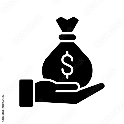 Funding Icon Vector Illustration Glyph Version