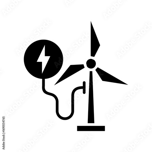 Renewable Energy Icon Vector Illustration Glyph Version