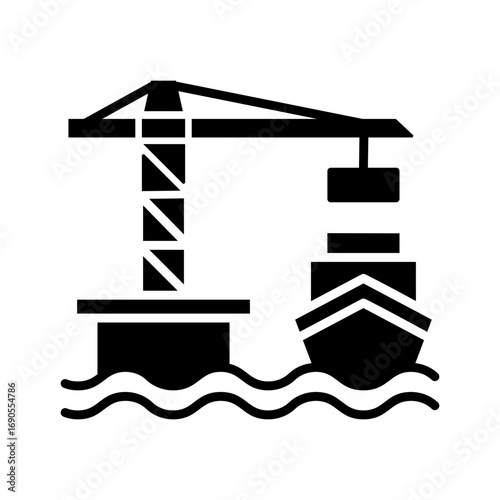 Ports Icon Vector Illustration Glyph Version