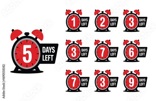 Days Left Countdown Clocks Time Sensitive Offer Stickers