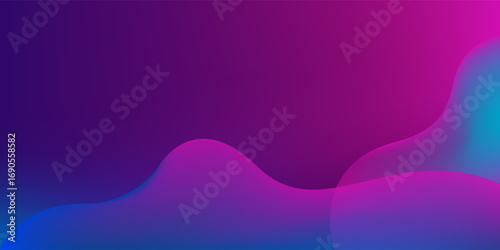 Colorful abstract background with gradient smooth wave lines. Modern vector design