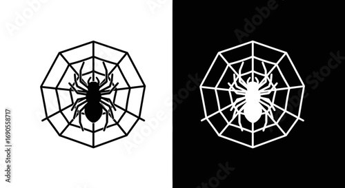 Spooky spider web icon, perfect for Halloween themed designs and promotions