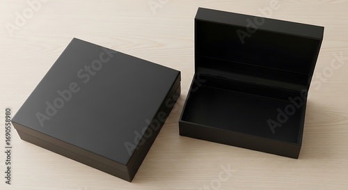 Two Matching Black Square Boxes.