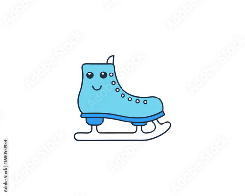 cartoon Ice Skating Shoes Flat Vector illustration design