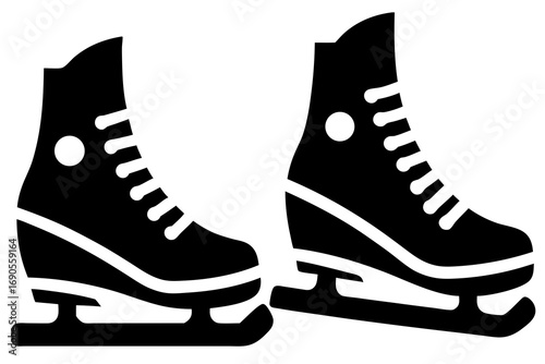 Ice Skating Shoes Flat silhouette Vector illustration design