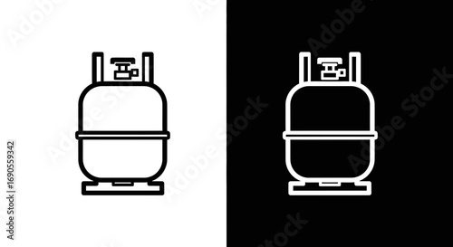 Sleek outline of propane tank for grilling, cooking, heating needs icon