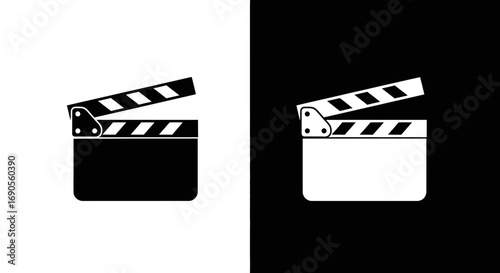 Bold film clapperboard illustration for movie and cinematic projects