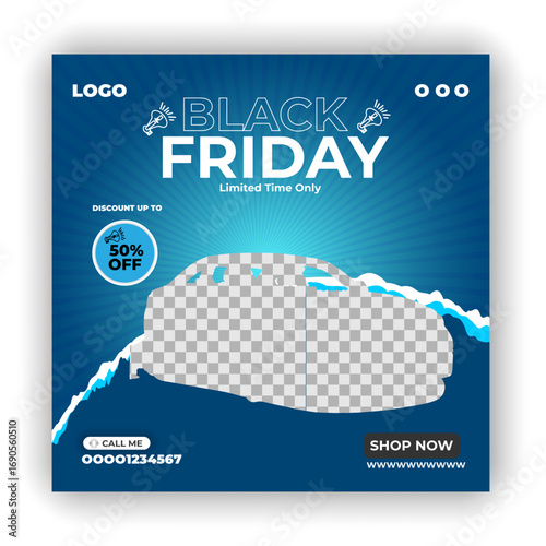 Black friday super sale social media banner template