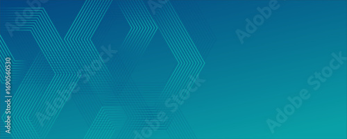 Digital hexagonal green abstract background. Digital futuristic technology concept with hexagons. Geometric stripe line art design for poster, brochure, cover, banner, website, header