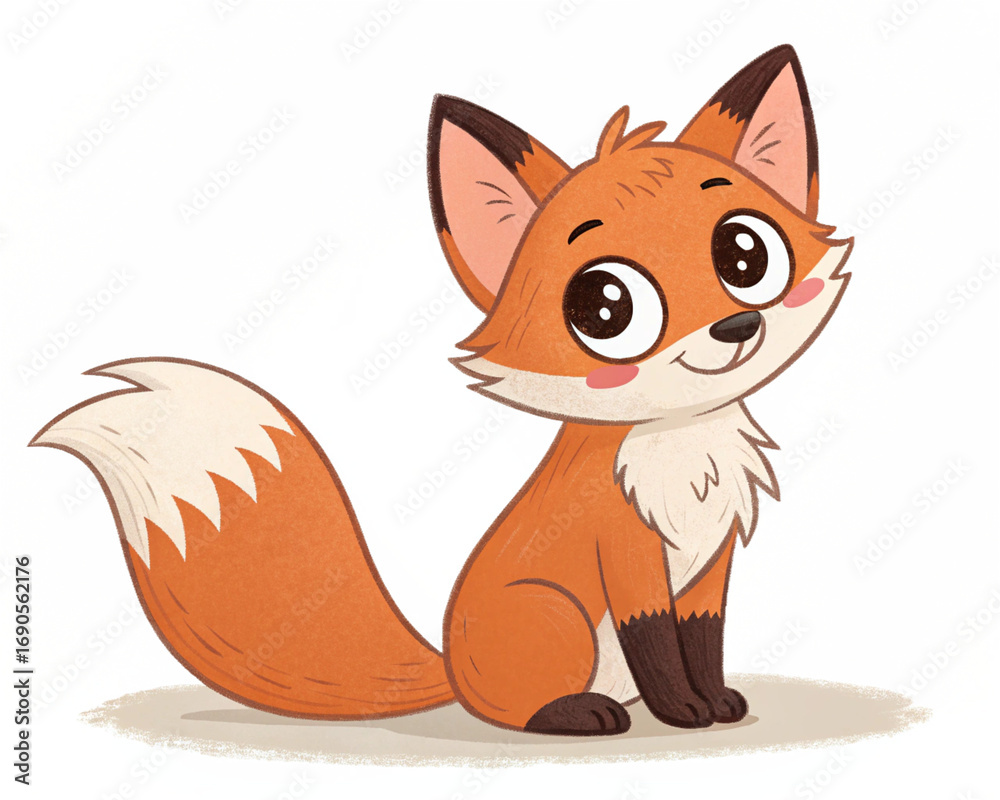 Obraz premium red fox cartoon