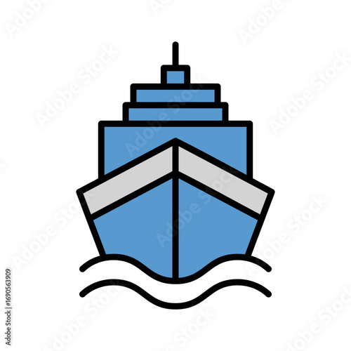 Ship Icon Vector Illustration Color Version