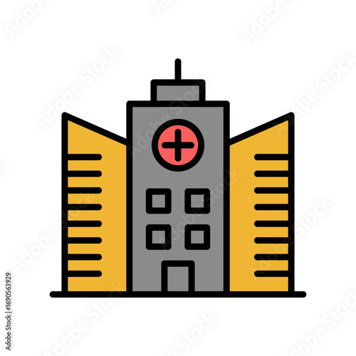 Hospital Icon Vector Illustration Color Version