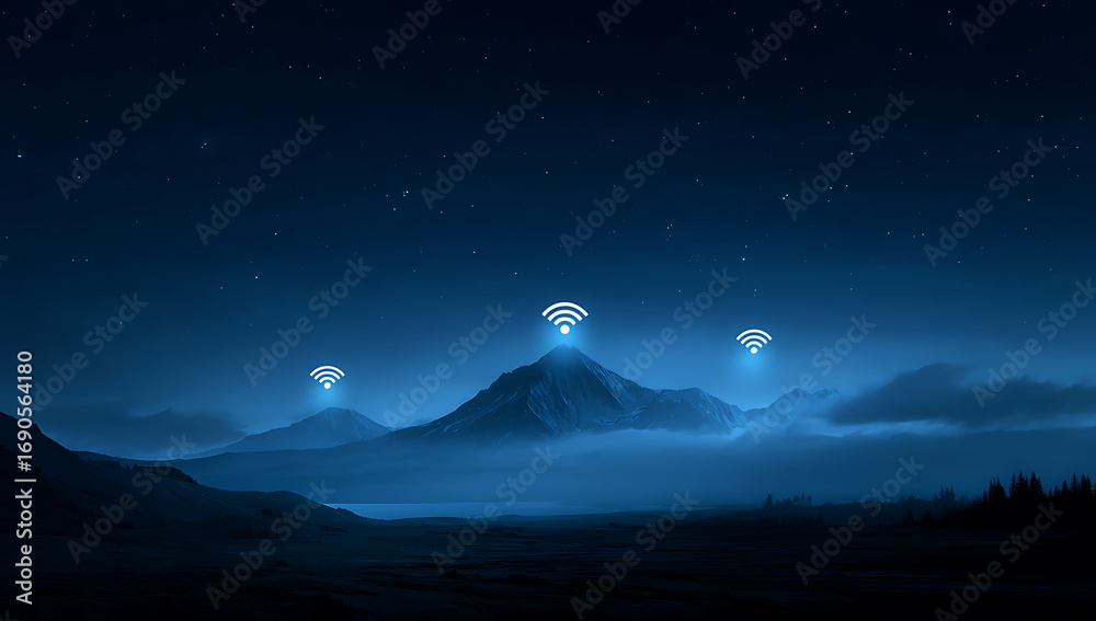 Fototapeta premium moon over the mountain