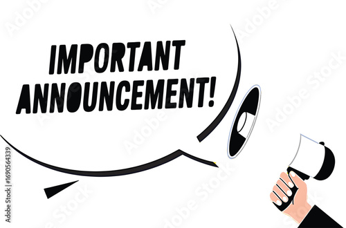 Important Announcement Icon A Graphic Depiction of a Loudspeaker, Communication and Information