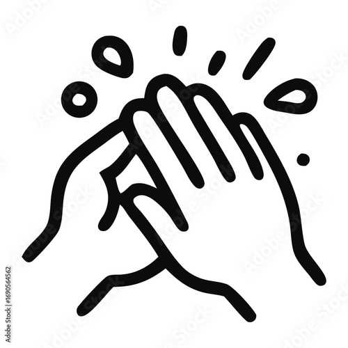 Hands clapping to celebrate with transparent background