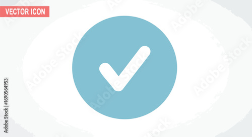 Blue circle with white checkmark for approval, verification, and success in professional designs