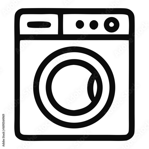 Washing machine icon with transparent background