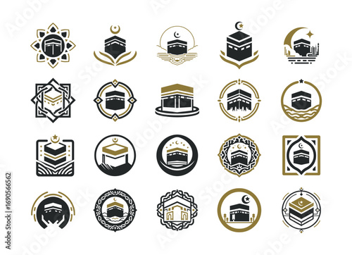 20 Kaaba Logo Set Islamic Sacred Symbol Collection