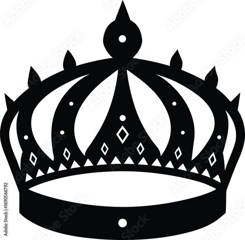 Elegant royal crown silhouette vector illustration for a festive holiday celebration design