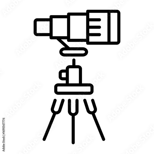 A linear icon representing a camera rig