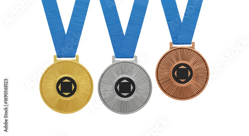 Celebrate success and achievement with gold, silver, and bronze medals for top performance recognition
