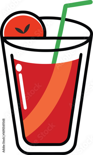 Vibrant fruit juice illustration with fresh ingredients and splashes