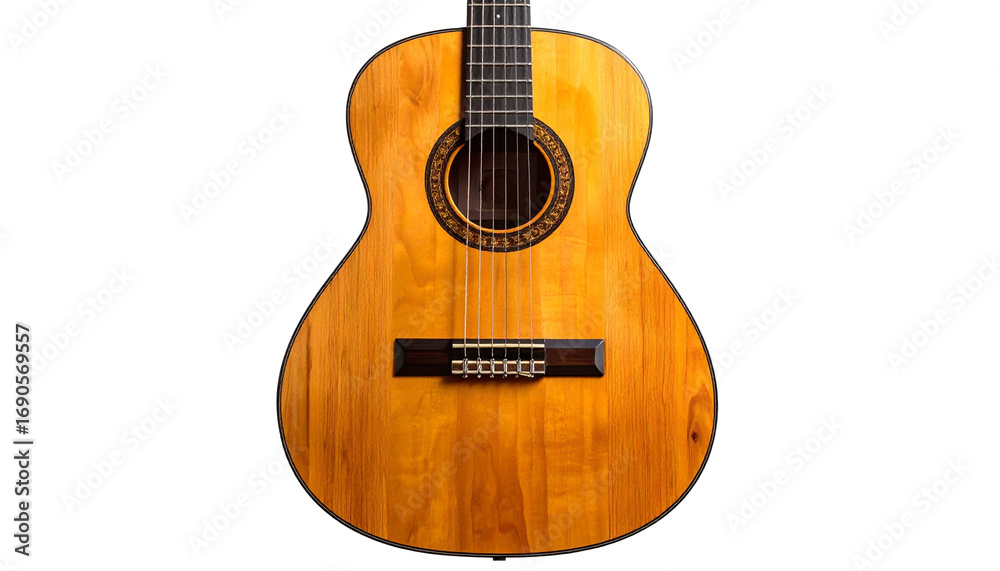 Obraz premium Guitar PNG, Acoustic or Electric String Instrument, Transparent Background, Music Illustration, Instrument and Entertainment Design