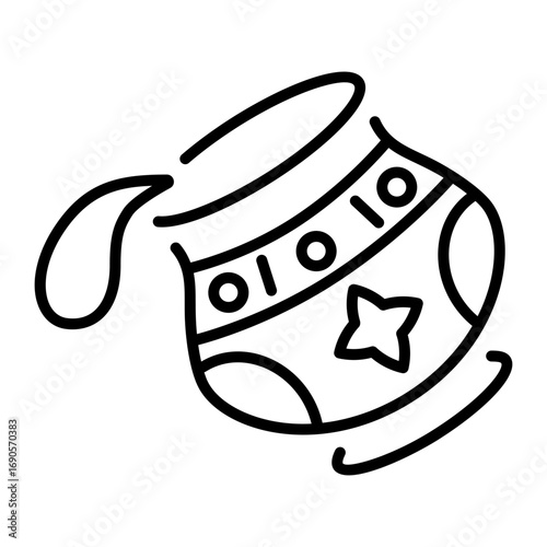 A linear icon depicting a tribal pot