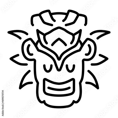 A line style icon representing a native mask