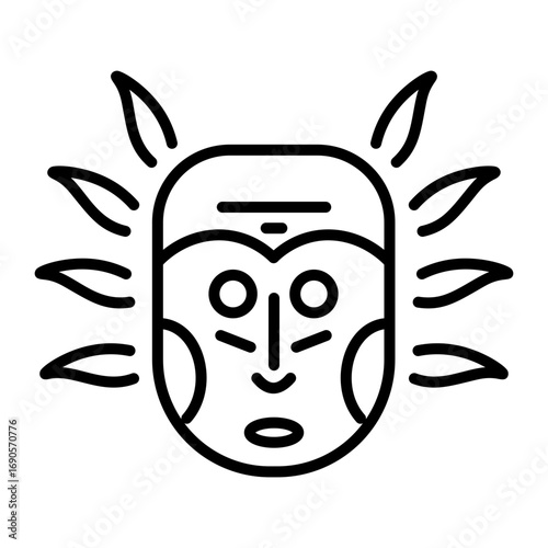 A line style icon showing a tribal mask